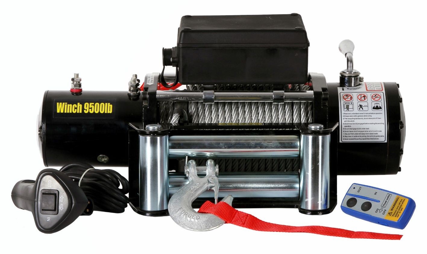 Profi-Seilwinde 12 V 5900 11800 kg Stahlseil