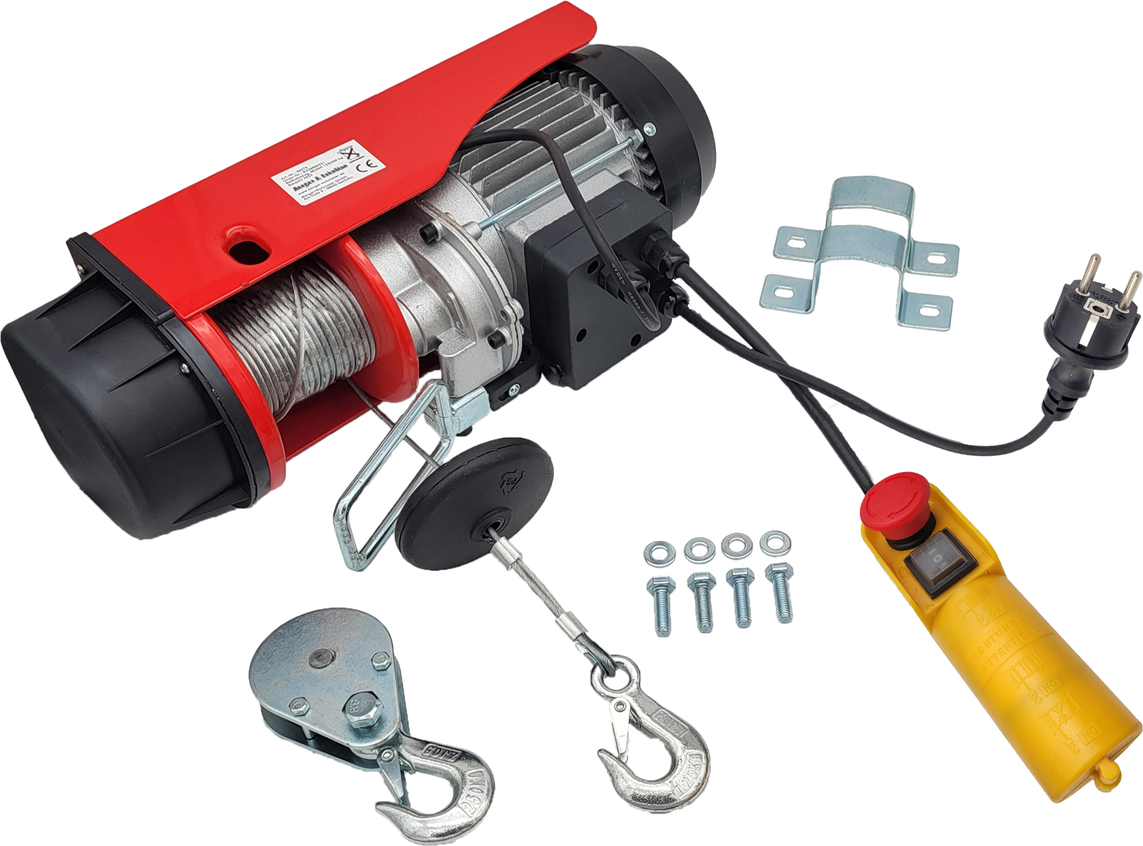 Seilzug elektrisch, 495/990 kg, 18m