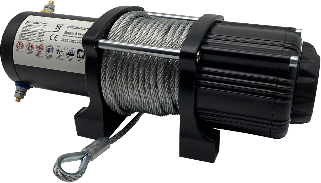 Profi-Seilwinde 12 V, 3150 kg  Stahlseil
